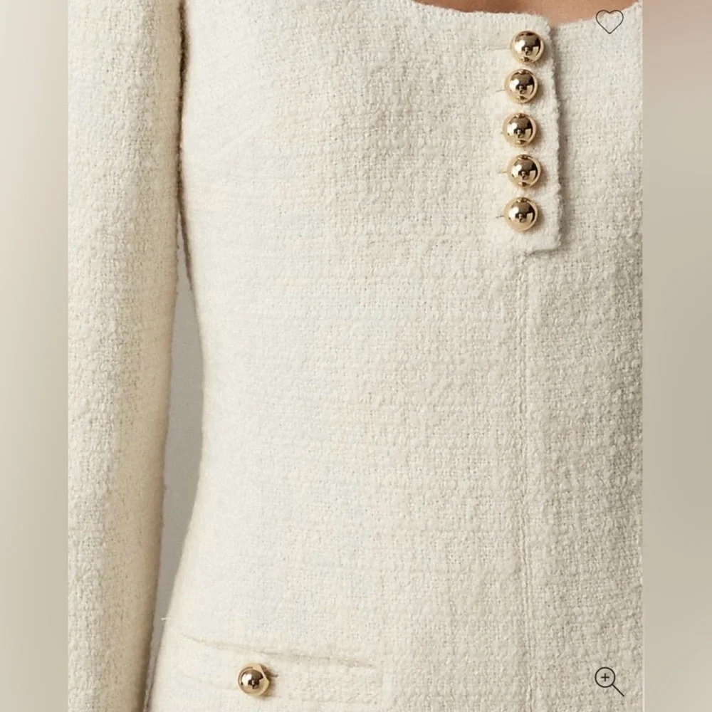 J.Crew Sophia scoopneck dress in tweed in natural